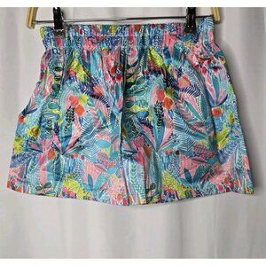 Jim Thompson Colorful Floral Mini Skirt Juniors Size Medium Silk Blend